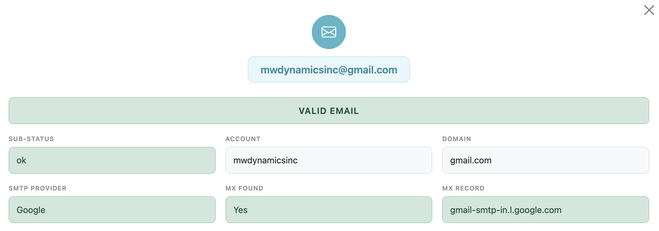 Bulk email verification dashboard